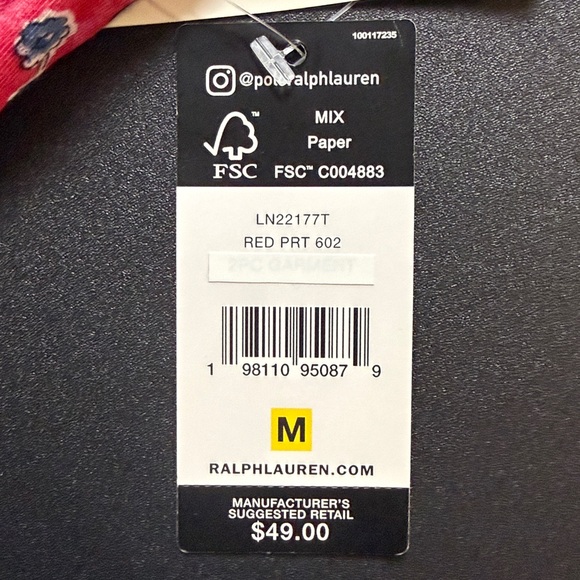 Lauren Ralph Lauren NWT Floral Nightgown Sleepwear Pink Blue Sleeveless Size M - Picture 7 of 8